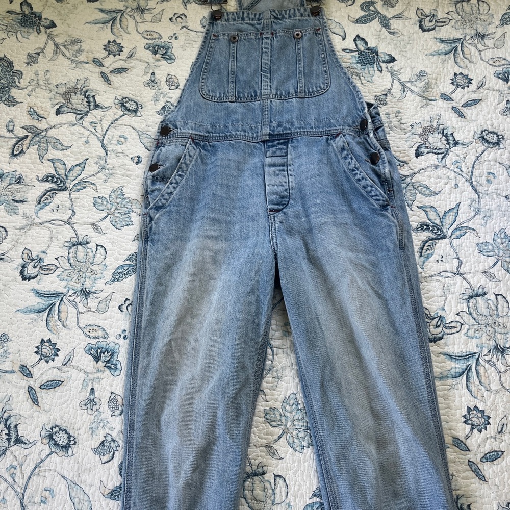 We The Free Light Blue Denim Overalls